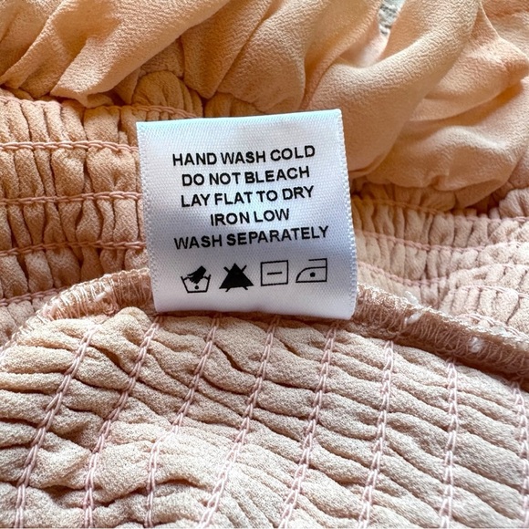 Tularosa Lace Ruffle Mini Skirt - Pale Blush Pink - Size Small - Picture 11 of 12